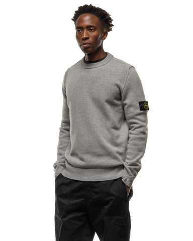 Stone Island 7 Gauge Lambswool Knit Crewneck Melange Grey, Sweaters