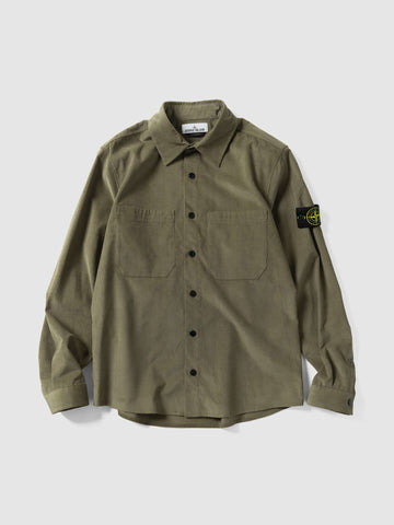 Stone Island Cotton Corduroy Shirt Military Green, Shirts
