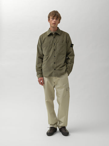 Stone Island Cotton Corduroy Shirt Military Green, Shirts