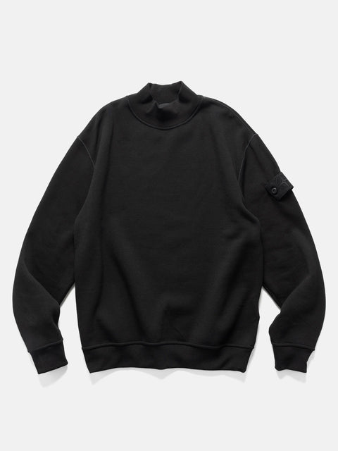 Stone Island Ghost Piece Cotton Wool Mock Neck Black, Sweatshirts