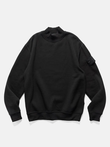 Stone Island Ghost Piece Cotton Wool Mock Neck Black, Sweatshirts