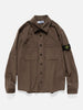 Flat shot of the Stone Island Cotton Micro-Corduroy Overshirt Umber