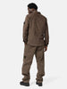 Back shot of the model wearing the Stone Island Cotton Micro-Corduroy Overshirt Umber