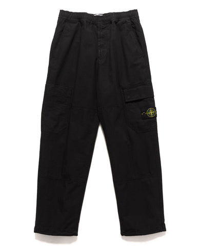 Stone Island Cotton Ripstop Relaxed Cargo Black, Bottoms