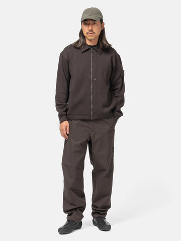 Stone Island Ghost Piece Cotton Wool Fleece Track Jacket Dark Brown, Track Jackets