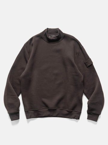 Stone Island Ghost Piece Cotton Wool Mock Neck Dark Brown, Sweatshirts