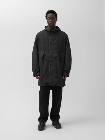 Stone Island Dense Oxford Nylon-TC Long Parka Lead Grey, Jackets