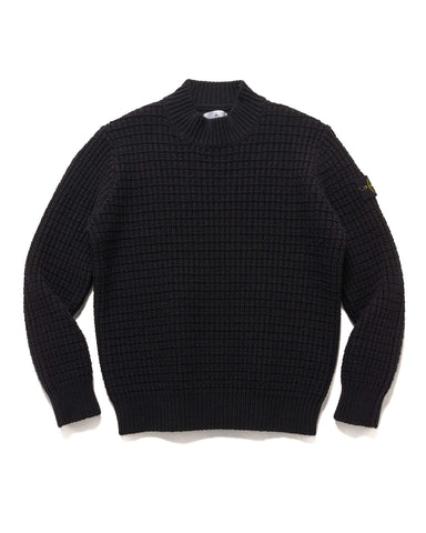 Stone Island Double Weave Pure Wool Knit Sweater Black, Sweaters