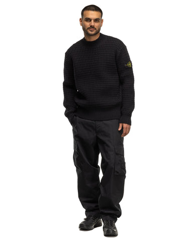 Stone Island Double Weave Pure Wool Knit Sweater Black, Sweaters