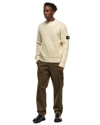 Stone Island Double Weave Pure Wool Knit Sweater Natural, Sweaters