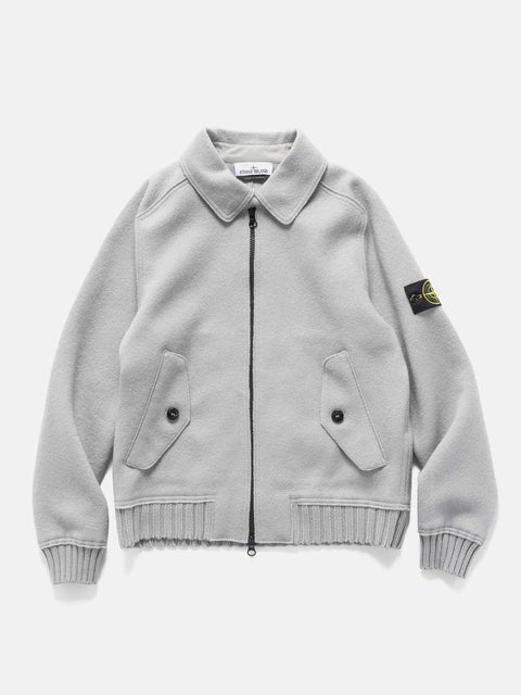 Stone Island Felted RWS Wool Coach Jacket Pearl Grey, Jackets