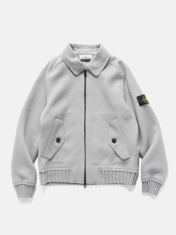 Stone Island Felted RWS Wool Coach Jacket Pearl Grey, Jackets
