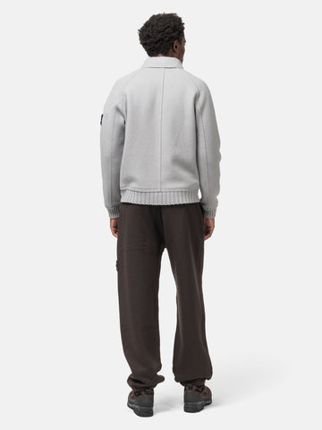 Stone Island Felted RWS Wool Coach Jacket Pearl Grey, Jackets