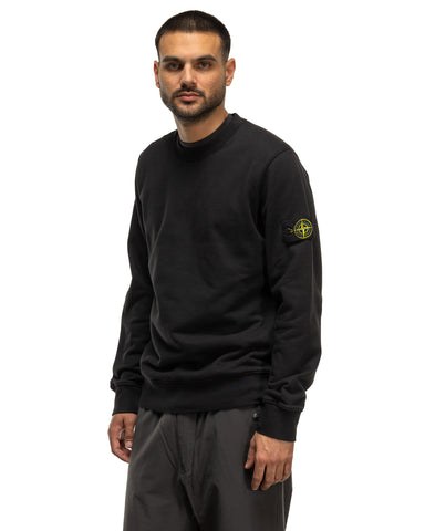 Stone Island Garment Dyed Cotton Fleece Crewneck Black, Sweaters