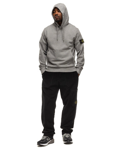 Stone Island Garment Dyed Cotton Fleece Hoodie Melange Grey, Sweaters