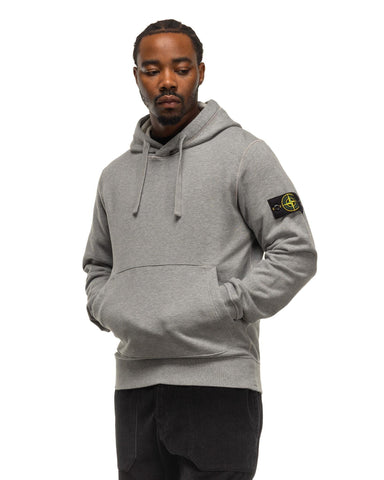 Stone Island Garment Dyed Cotton Fleece Hoodie Melange Grey, Sweaters