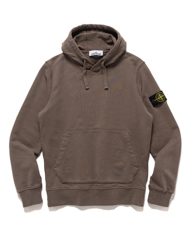 Stone Island Garment Dyed Cotton Fleece Hoodie Walnut, Sweaters