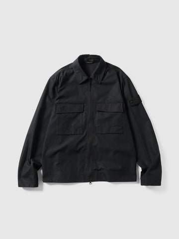 Stone Island Ghost Piece All Weather Cotton Canvas Overshirt Black, Shirts