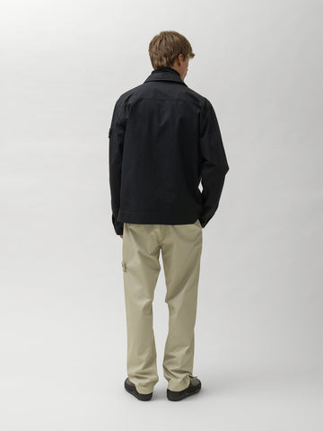 Stone Island Ghost Piece All Weather Cotton Canvas Overshirt Black, Shirts