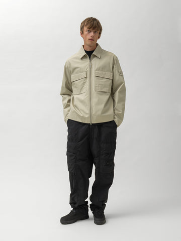 Stone Island Ghost Piece All Weather Cotton Canvas Overshirt Beige, Shirts