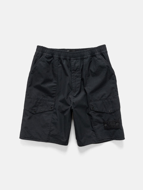 Stone Island Ghost Piece All Weather Cotton Canvas Shorts Black, Shorts