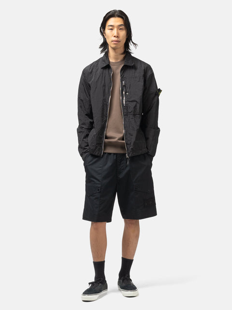 Stone Island Ghost Piece All Weather Cotton Canvas Shorts Black, Shorts