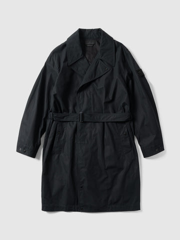 Stone Island Ghost Piece All Weather Cotton Canvas Trench Black, Coats