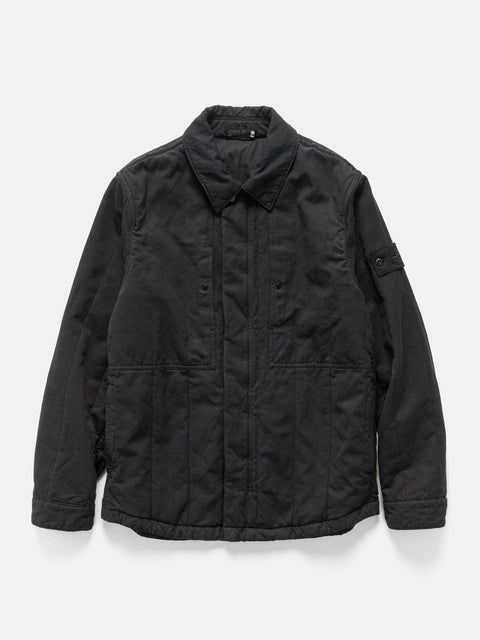 Stone Island Ghost Piece Cotton Linen Quilted Overshirt Black, Shirts