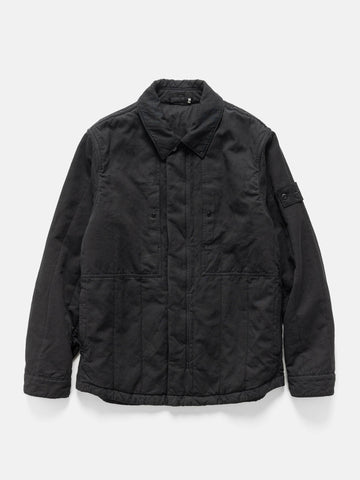 Stone Island Ghost Piece Cotton Linen Quilted Overshirt Black, Shirts