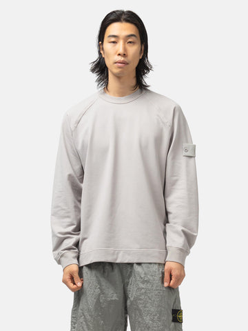 Stone Island Ghost Piece Cotton Stretch Sweatshirt Dust Grey, Sweatshirts