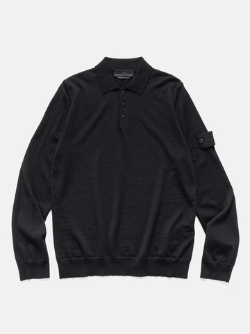 Stone-Island-Ghost-Piece-Light-RWS-Wool-LS-Polo-Sweater-Black-1
