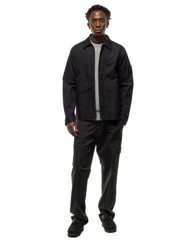 Stone Island Ghost Piece Weatherproof Cotton Canvas Overshirt Black, Outerwear