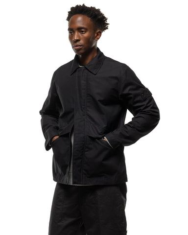 Stone Island Ghost Piece Weatherproof Cotton Canvas Overshirt Black, Outerwear