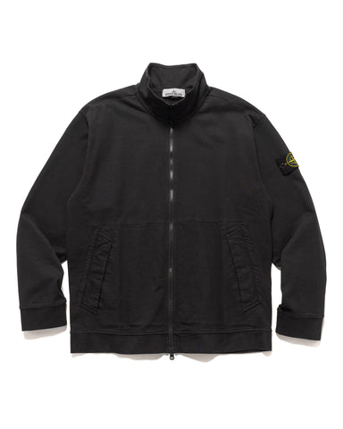 Stone Island Heavy Cotton Jersey Zip Jacket Black, Outerwear