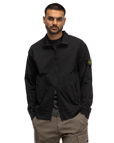 Stone Island Heavy Cotton Jersey Zip Jacket Black, Outerwear