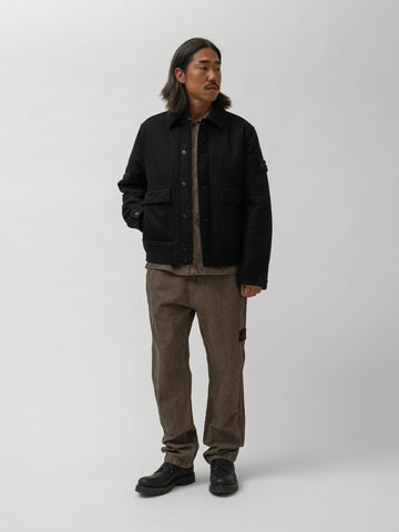 Stone Island Ghost Piece Wool Nylon Flannel Black, Jackets