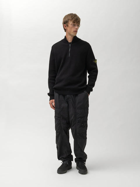 Stone Island LS Knit Polo Black, Polos