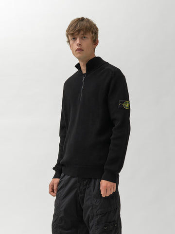 Stone Island LS Knit Polo Black, Polos