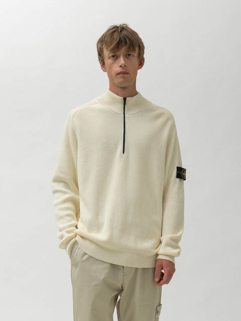 Stone Island LS Knit Polo Ivory, Polos