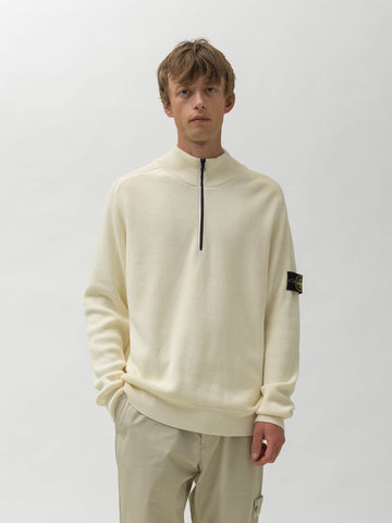 Stone Island LS Knit Polo Ivory, Polos