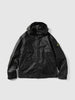 Stone Island Leather Hooded Jacket Black, Leather Jackets