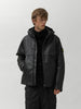 Stone Island Leather Hooded Jacket Black, Leather Jackets