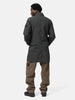 Back shot of the model wearing the Stone Island Light Compact Touch Poly-TC Car Coat Charcoal Grey