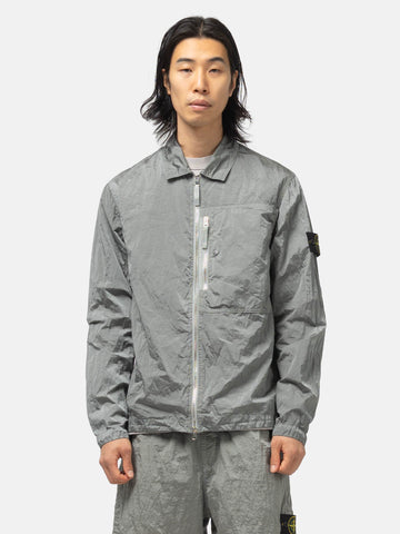 Stone Island Nylon-Taffeta Overshirt Pearl Grey, Shirts