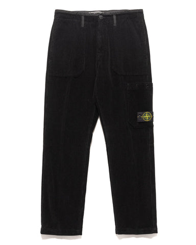 Stone Island Organic Cotton Corduroy 800 1-Pocket Cargo Black, Bottoms