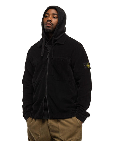 Stone Island Organic Cotton Corduroy 800 Overshirt Black, Outerwear