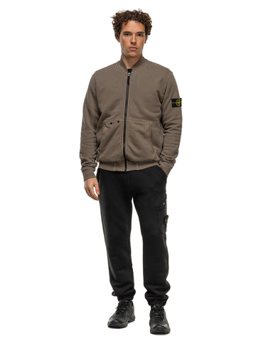 Stone Island Organic Cotton Diagonal Fleece 'Old' Effect Sweat Pant - Black, Bottoms