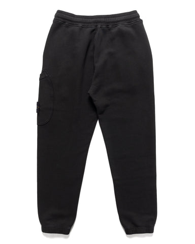 Stone Island Organic Cotton Diagonal Fleece 'Old' Effect Sweat Pant - Black, Bottoms