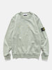 Flat shot of the Stone Island Organic Cotton Fleece Crewneck Sage