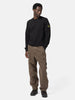 Full body shot of the model wearing the Stone Island Organic Cotton Fleece Crewneck Sweatshirt Black